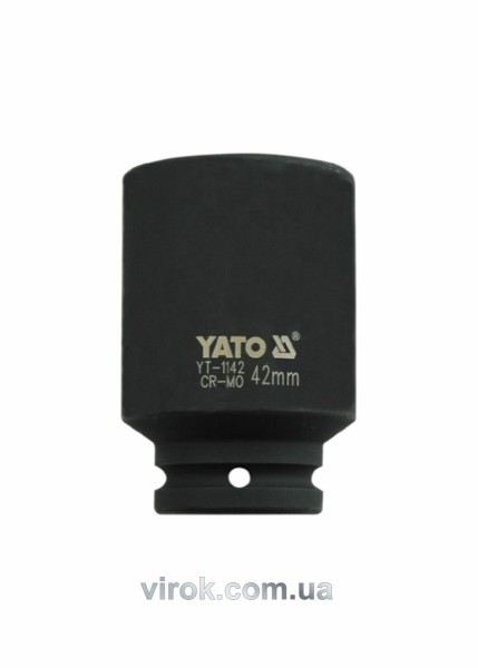 Головка торцева ударна 6-гранна YATO : подовжена, квадрат 3/4