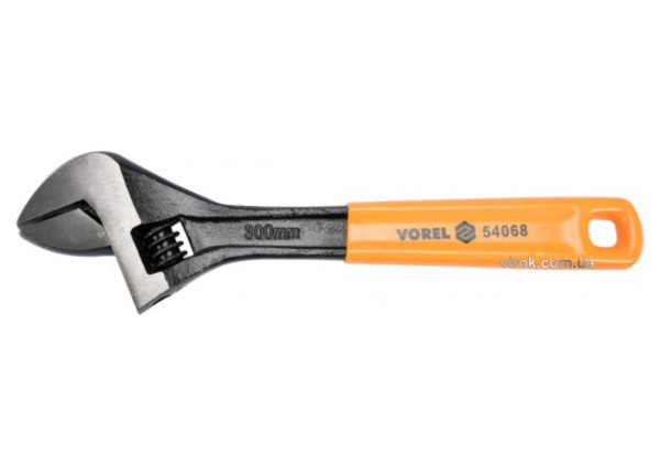 Ключ розвідний VOREL : L= 300 мм. з прогумованим руків'ям [24/576]