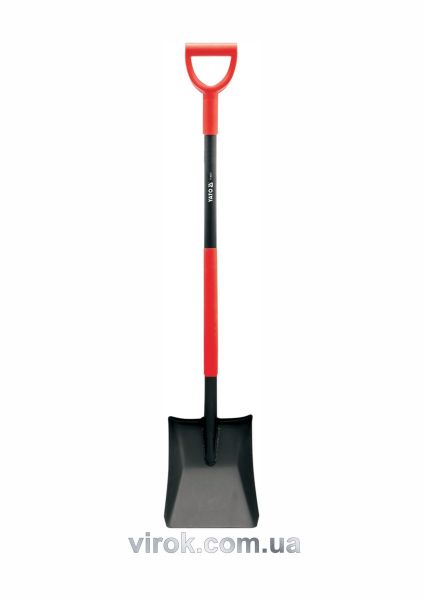 Лопата совкова YATO : Підвищені борти, держак, "DY" прогумована ручка, L= 1200 мм [6]