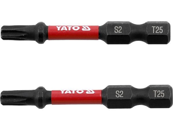 Насадка викруткова ударна YATO TORX T25 х 50 мм. HEX 1/4", 2 шт.[10]