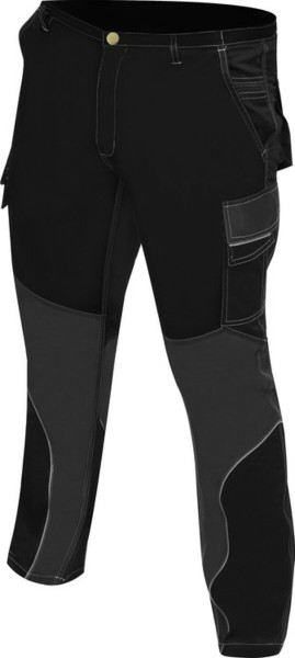 Штани робочі чорні YATO, розм XL; 9 киш 64%- поліестер, 34%- бавовна, 2%-еластан, відсвічув вставки