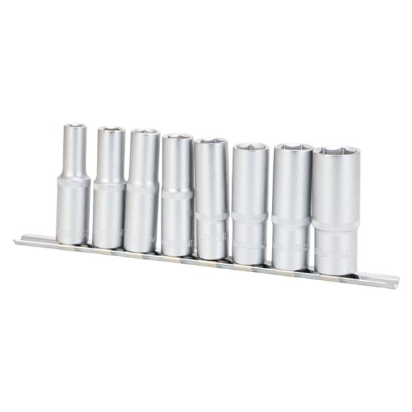 Набір насадок шестигранних подовжених 1/2" на планці 8шт CrV SIGMA (6003691)