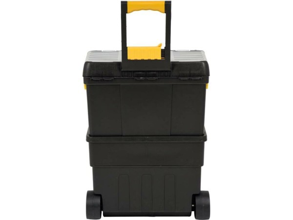 Ящик для інструментів на 2 колесах з ручкою пластиковий VOREL: 3 секції, 46х22х62/84 см, знімн орга