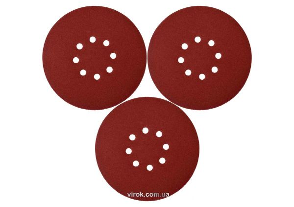 Круг шліфувальний з наждачн. паперу з липучкою YATO: Ø= 180 мм, Р150, до YT-82341, 3 шт [50/200]