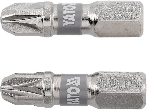 Насадка викруткова YATO PZ3 х 25мм. HEX 1/4", покрита нікелем, 2шт.[10]