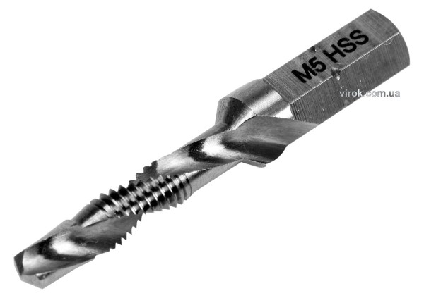 Свердло-мітчик YATO М5 х 0.8 мм, HSS М2, HEX-1/4