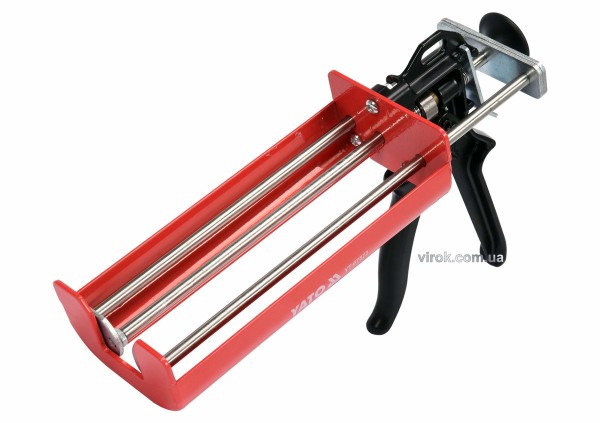 Пістолет скелетний для нанесення герметиків, з подвійним картриджем YATO : l= 205 мм, w= 95 мм [10]