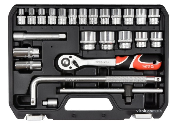 Набір головок торцевих YATO : квадрат 1/2