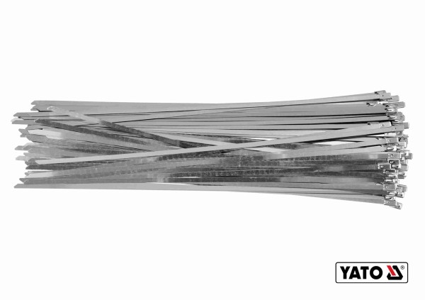 Хомут затискний YATO : смужка- 4.6 х 550 мм з нержавіючої сталі, пак. 100 шт(DW)