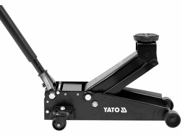 Домкрат гідравлічний підкатний YATO: навантаження- 3 т, межі підйому- 130- 465 мм [1]
