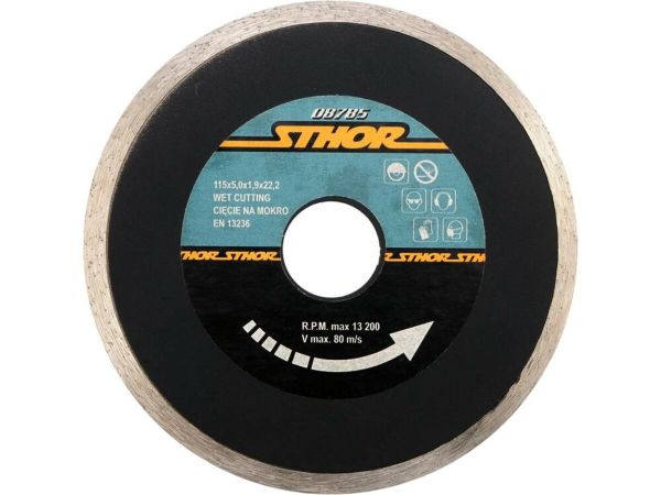Диск відрізний алмазний суцільний STHOR : Ø= 115 мм, t-1,9 х h- 5 мм по кам, бетоні, кераміці [20]