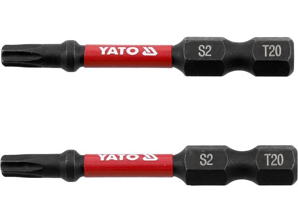 Насадка викруткова ударна YATO TORX T20 х 50 мм. HEX 1/4", 2 шт.[10]