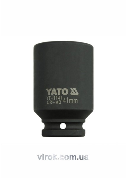 Головка торцева ударна 6-гранна YATO : подовжена, квадрат 3/4