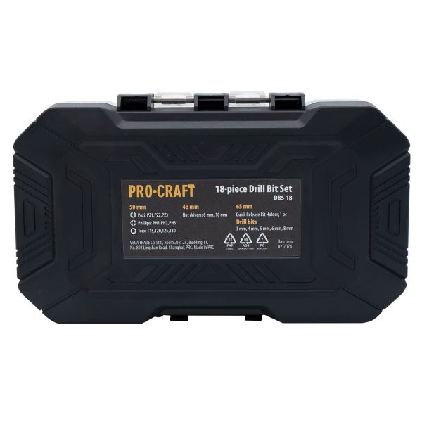 Набір свердл та біт Procraft DBS18