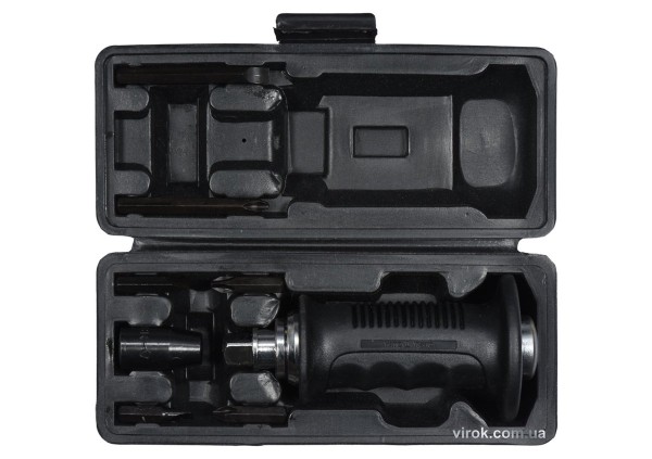 Викрутка реверсивна ударна YATO : L= 175, тріщатка, 6 насадок, CrV [Футляр] [8/16]