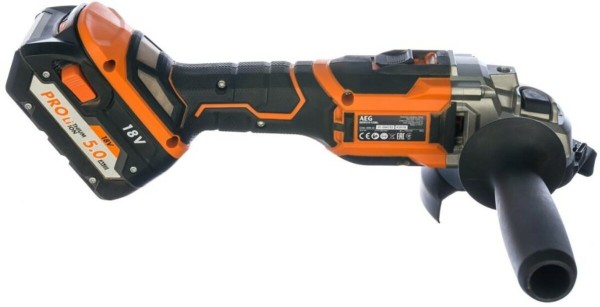 Шліфмашина кутова безщіткова акумул. AEG: Li-Ion 2x18 В 5 AхГод, диск Ø=125 мм, 11000об/хв