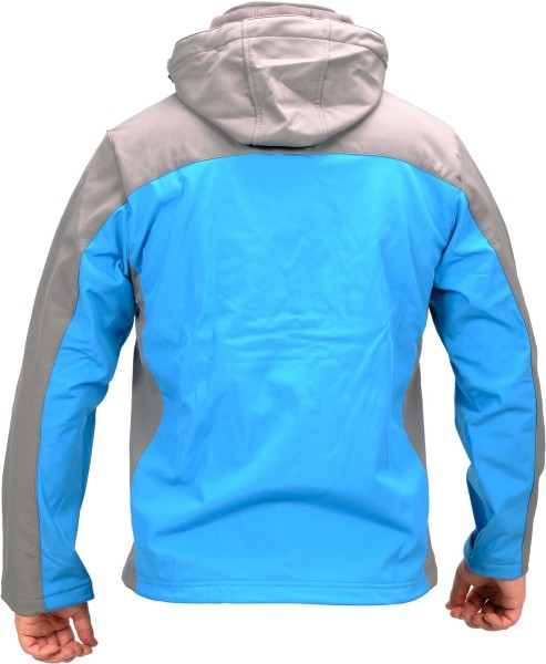 Куртка робоча SOFTSHELL з прикріпн капюшоном YATO розм S, синьо-сіра, 3 кишені, 96% поліес і 4% спан