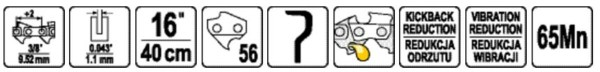Ланцюг для пили YATO l= 16