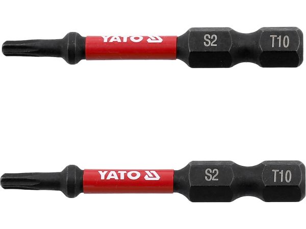 Насадка викруткова ударна YATO TORX T10 х 50 мм. HEX 1/4", 2 шт.[10]