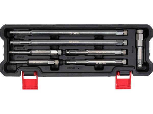 Мітчики різьбові для гнізд "свічок" запалювання YATO M8- М18, l= 80-260 мм, 7 елем. [10]