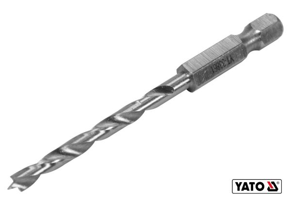 Свердло по дереву YATO : Ø4 x 75/40 мм, хвостовик- HEX 1/4", HSS 4241(DW)