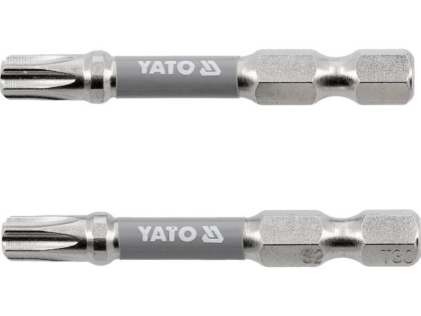 Насадка викруткова YATO TORX T30 х 50 мм. HEX 1/4", покрита нікелем, 2 шт.[10]