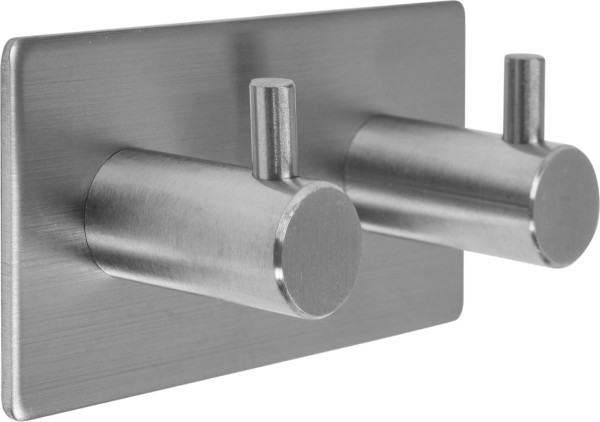 Гачок подвійний, прямий для санвузлів FALA приклейовальний на 2-сторонньому скотчі 3М; 45х90х25 мм