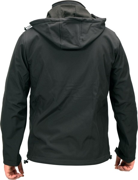 Куртка робоча SOFTSHELL з прикріпн капюшоном YATO розм S, чорна, 3 кишені, 96% поліест і 4% спандекс