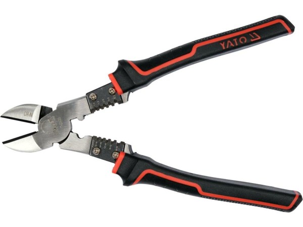Щипці півкруглі комбіновані YATO ізольвані з зачисткою кабелів l= 240 мм, [5/50]