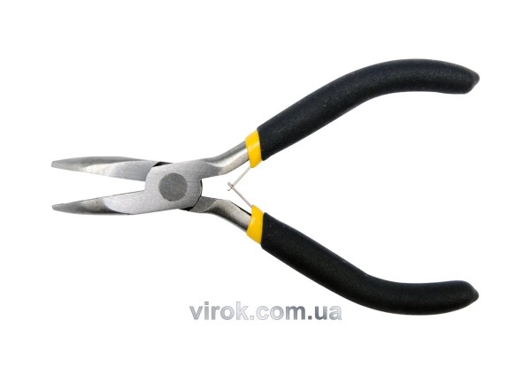 Щипці - тонкогубці міні VOREL : вигнуті, L= 125 мм, з ізольованими ручками [12/120]