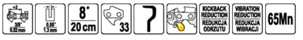 Ланцюг для пили YATO l= 8