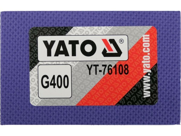 Губка абразивна, алмазна, для шліфувальна до скла, граніту, керам YATO: 90х 60х 30 мм, з гранул G400