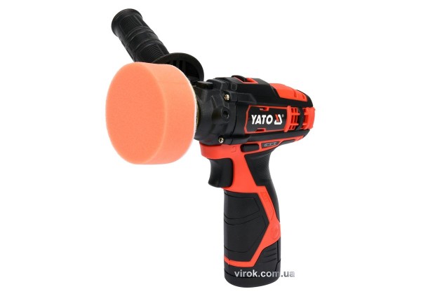 Полірувальна машина акумуляторна YATO: Li-Ion 12В, 2 Агод, 2 режими, диск Ø= 80 мм, шпинд. Ø=8мм [5]