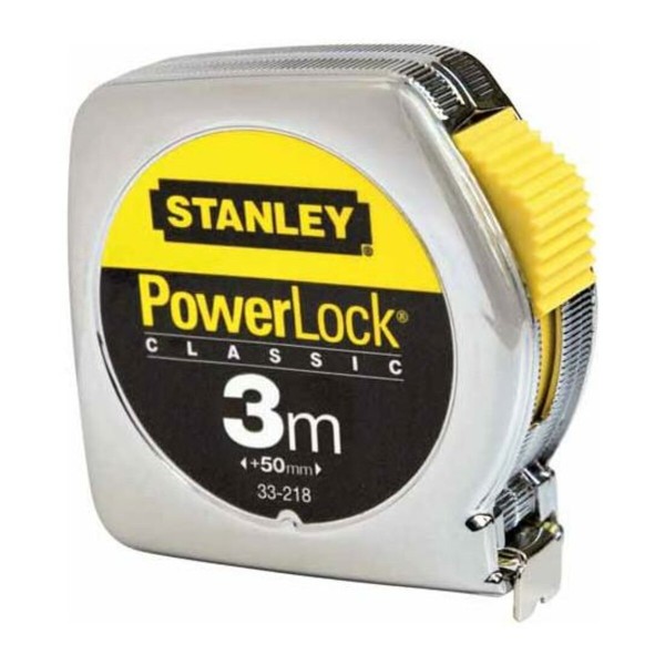 Рулетка STANLEY POWERLOCK 3 м х12.7 мм мм армована стрічка. пластикова (0-33-218)