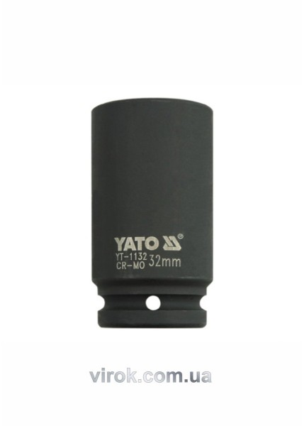 Головка торцева ударна 6-гранна YATO : подовжена, квадрат 3/4