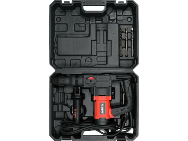 Перфоратор мережевий SDS+ YATO: P= 1100 Вт, J = 4.5 Дж. для свердл Ø≤ 35 мм, 3 свердла і 2 піки [2]