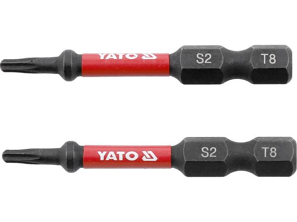 Насадка викруткова ударна YATO TORX T8 х 50 мм. HEX 1/4", 2 шт.[10]
