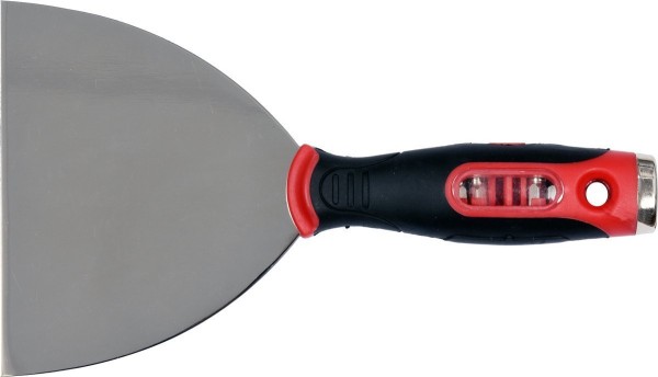 Шпатель з нержавіючої сталі, шліфований YATO, 125 мм, двокомпонентна ручка з гніздом з 4 викрутк. вс