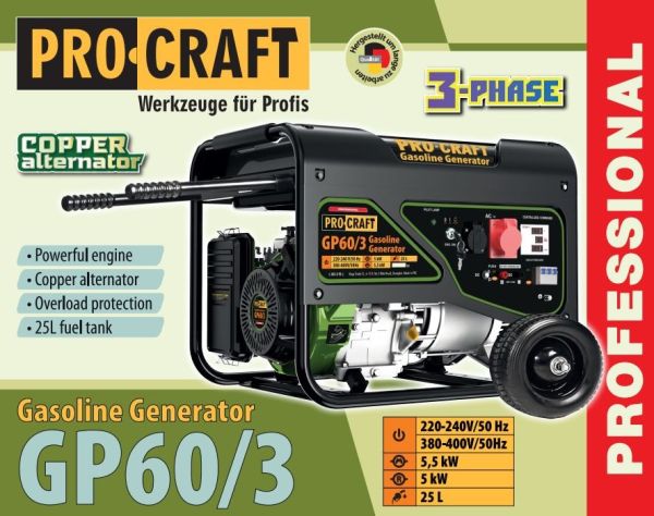 Генератор бензиновий Procraft GP60/3
