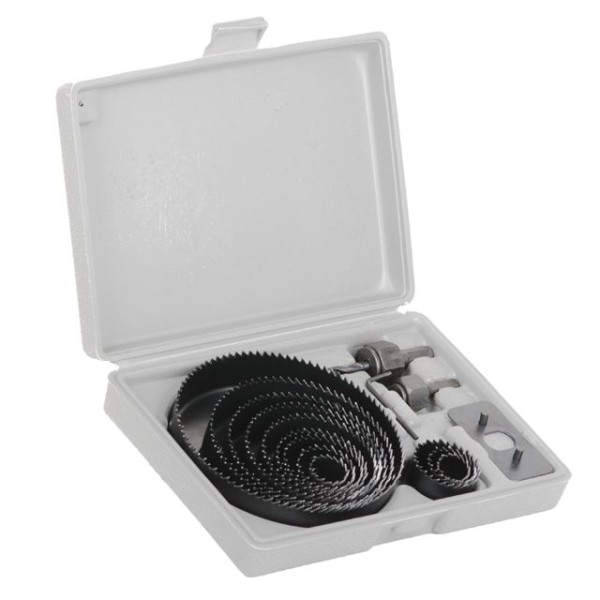 Набір корончатих свердел по деревині 19-127 мм 16 шт (19, 22, 29, 32, 38, 44, 54, 64, 76, 89, 102, 127 мм) INTERTOOL BT-0026