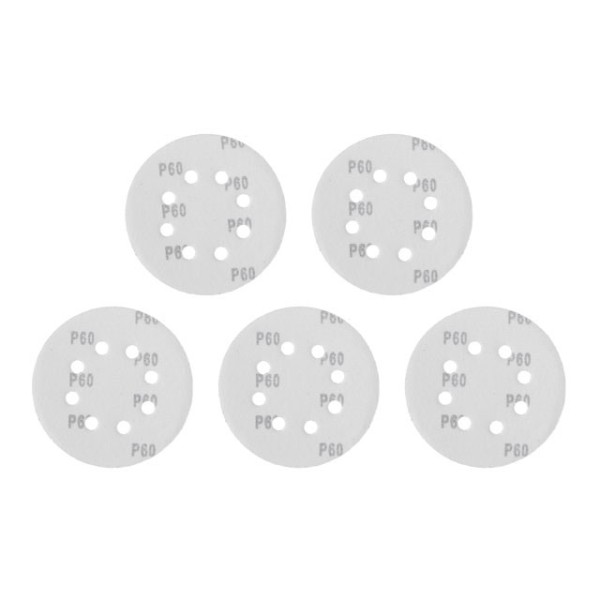 Круг наждаковий самоклеючий 125 мм з отворами , папір клас С, густина 140 г/м2, К60, уп. 5 од. INTERTOOL BT-0584