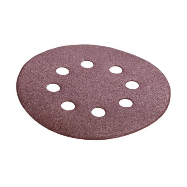 Круг наждаковий самоклеючий 125 мм з отворами , папір клас С, густина 140 г/м2, К220, уп. 5 од. INTERTOOL BT-0590