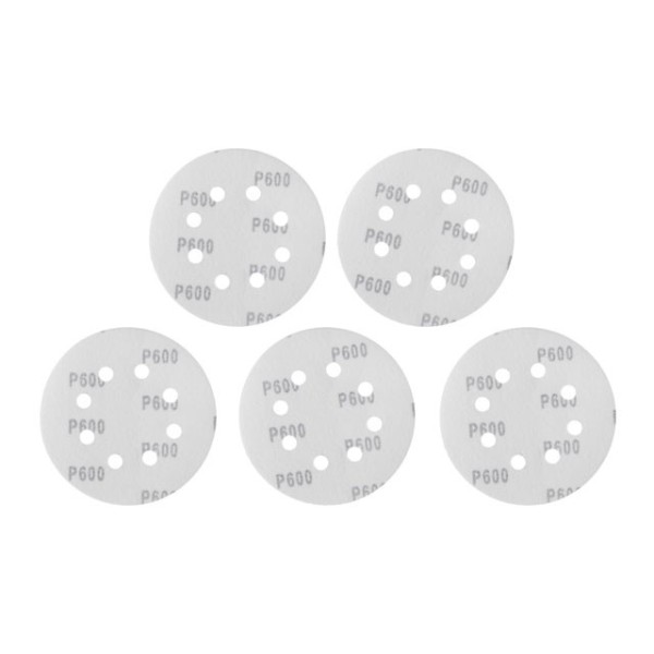 Круг наждаковий самоклеючий 125 мм з отворами , папір клас С, густина 140 г/м2, К600, уп. 5 од. INTERTOOL BT-0594