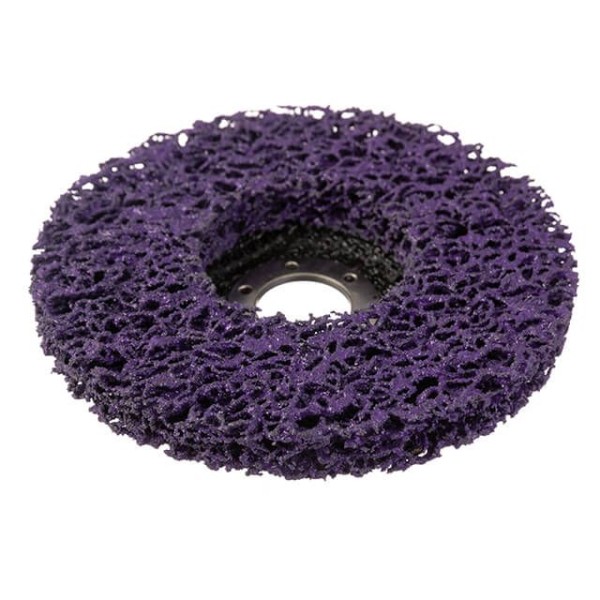 Диск зачистний із спіненого абразиву фіолетовий 125*22,2*13 мм, P46, T27 INTERTOOL BT-0603