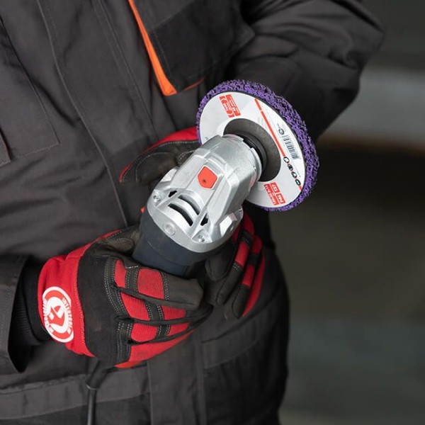 Диск зачистний із спіненого абразиву фіолетовий 125*22,2*13 мм, P46, T27 INTERTOOL BT-0603