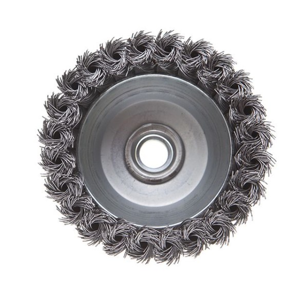 Щітка чашкова 100 мм, для КШМ, М14 (пучки крученого дроту) INTERTOOL BT-2100