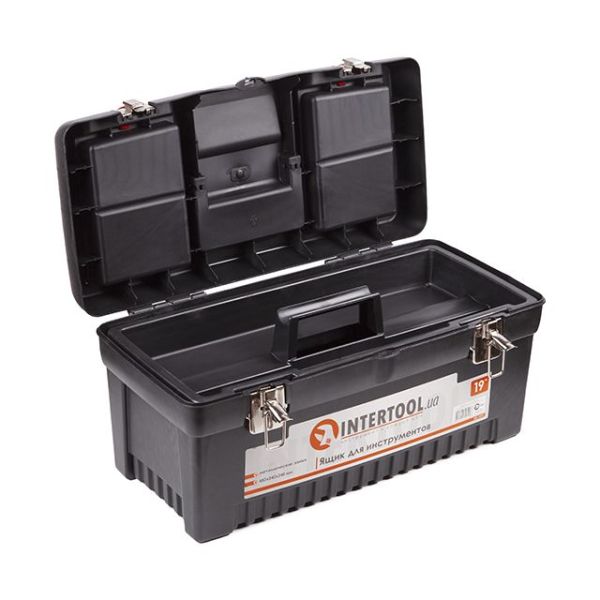 Ящик для інструменту з металевими замками, 19", 483*242*240 мм INTERTOOL BX-1019