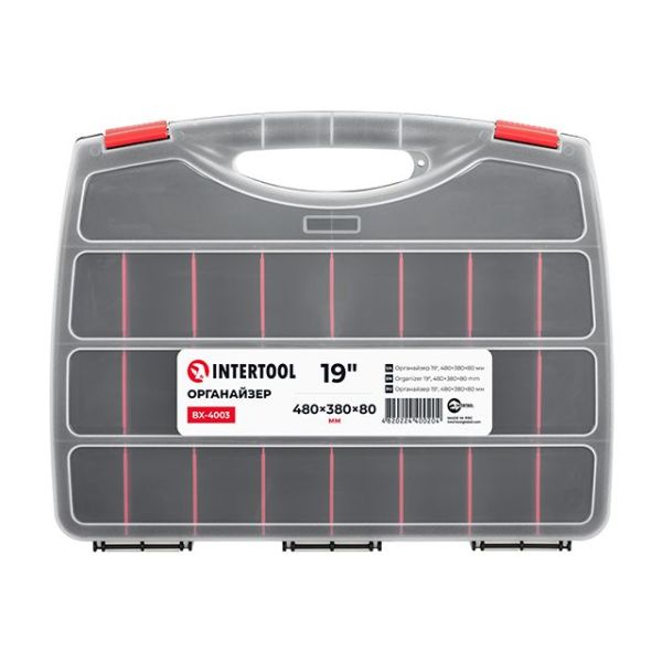 Органайзер 19" 480*380*80 мм INTERTOOL BX-4003