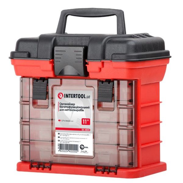 Органайзер для інструментів та метвиробів з висувними секціями 11" 279*184*260 мм INTERTOOL BX-4020