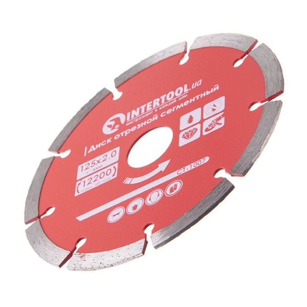 Диск відрізний сегментний алмазний, 125мм, 22-24% INTERTOOL CT-1007